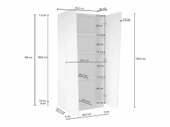 Armario multiusos Easy con 2 puertas mate 79,20x38x166 cm^ Hot