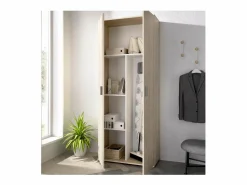 Armario multiusos en acabado Natural multiusos 2 puertas escobero 78 cm(ancho) 190 cm(altu^