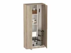 Armario Oficina|Armario Multiusos Escobero 1 Estante Superior Altura Roble Cambrian 180x80x35cm