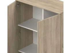 Armario Oficina|Armario Multiusos Escobero 1 Estante Superior Altura Roble Cambrian 180x80x35cm