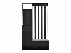 Hauss Spole Armario De Entrada|Armario con 3 cajones, 1 puerta, 4 ganchos y panel perforado, 100 x 35 x 180 cm