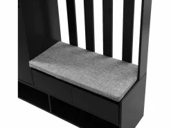 Hauss Spole Armario De Entrada|Armario con 3 cajones, 1 puerta, 4 ganchos y panel perforado, 100 x 35 x 180 cm