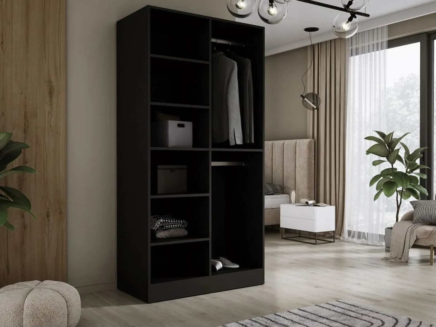 Armario: Grafito / Vidrio Antisol, 100 x 200 x 51 cm^ Outlet