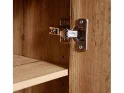 Armario negro y madera con espejo, 2 puertas, banqueta y 4 ganchos 105x40x191,5cm^Hauss Spole Hot