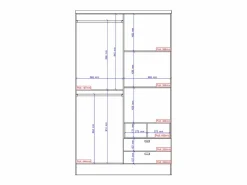 Vente-unique Armario|Armario ODILON.4 puertas, 2 cajones.Ancho 120 cm - lacado