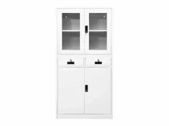 Armario oficina acero vidrio templado 90x40x180 cm^vidaxl Clearance