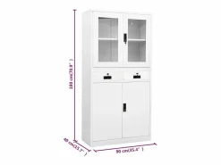 Armario oficina acero vidrio templado 90x40x180 cm^vidaxl Clearance