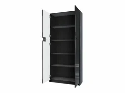 Armario Oficina|Armario Oficina Logan V1, Mueble Archivador con 5 Compartimentos y 4 Puertas, mate/ de alto brillo (82 x 185 x 37 cm)