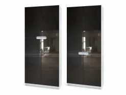 Armario Oficina|Armario Oficina Logan V1, Mueble Archivador con 5 Compartimentos y 4 Puertas, mate/ de alto brillo (82 x 185 x 37 cm)