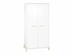 Armario para bebé de 2 puertas con patas de madera blanca^ New