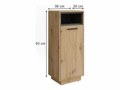 Vicco Armario para la ropa sucia roble artesanal/antracita 38x30x93 beatrice Color natural claro New
