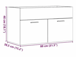 vidaxl Mueble De Lavabo|Armario para lavabo contrachapada color roble 80x38,5x46 cm