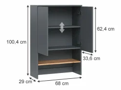Vicco Armario para lavadora antracita/roble dorado 68x29x100.4 viktor Gris antracita Hot