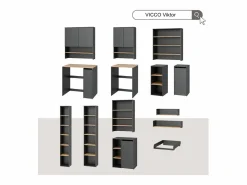 Vicco Armario para lavadora antracita/roble dorado 68x60x88.2 viktor Gris antracita Outlet