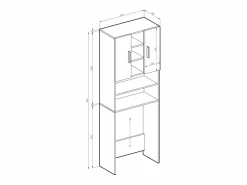 Vicco Mueble Para Lavadora|Armario para lavadora 64x25.6x190 luis