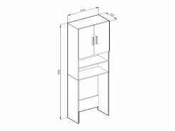 Armario para lavadora /sonoma 64x26x190^Vicco Outlet
