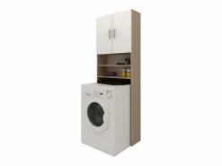 Armario para lavadora haaus Fyn, Sonoma Roble/Blanco, 65 x 27 x 190 cm^ Sale