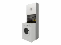 Mueble Para Lavadora|Armario para lavadora haaus Fyn, Hormigón/Blanco, 65 x 27 x 190 cm