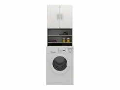 Mueble Para Lavadora|Armario para lavadora haaus Fyn, Hormigón/Blanco, 65 x 27 x 190 cm