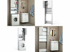 Vicco Mueble Para Lavadora|Armario para lavadora hormigón 64x26x190