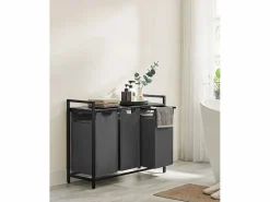 Cesto De Ropa|Armario para ropa Valora de 3 x 38 L, y negro | Tres compartimentos