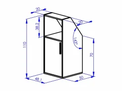 Armario para techo abuhardillado 4 puertas 2 estantes 2 estantes - ADEZIO^Vente-unique Discount