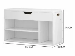 Zapatero|Mueble De Almacenaje|ARMARIO PARA ZAPATOS CON ASIENTO DE MADERA, 3 ESTANTES, APERTURA, , 80 CM