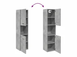 vidaxl Armario pared baño madera ingeniería hormigón 30x30x130 cm Gris Sale