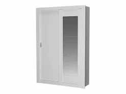 Vente-unique Armario PETTERI 2 puertas correderas espejo Ancho 152cm Blanco