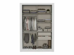 Vente-unique Armario PETTERI 2 puertas correderas espejo Ancho 152cm Blanco