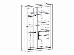 Vente-unique Armario PETTERI 2 puertas correderas espejo Ancho 152cm Blanco