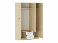 Armario Puccini -Andersen, 3 Puertas, Altillo y 2 Cajones, Perfecto para Dormitorios Matrimoniales e Infantiles, Madera, 130x207,6x50 cm.^ Online