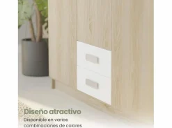 Armario Puccini -Andersen, 3 Puertas, Altillo y 2 Cajones, Perfecto para Dormitorios Matrimoniales e Infantiles, Madera, 130x207,6x50 cm.^ Online