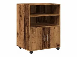 Armario Oficina|Armario rodante de madera antigua 60x48x81 cm madera de ingeniería