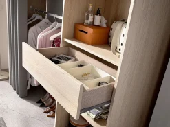 Vente-unique Armario Abierto, Vestidor|Armario ropero extensible (110 / 160 cm) con cortina y cajón. Color roble. LAURENT