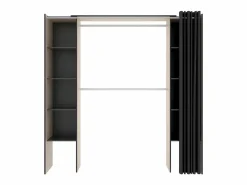 Armario ropero extensible 2 estanterías DORIAN Color roble y antracita^Vente-unique Clearance