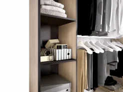 Armario ropero extensible 2 estanterías DORIAN Color roble y antracita^Vente-unique Clearance