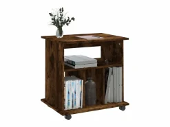 vidaxl Armario ruedas madera contrachapada roble ahumado 60x45x60 cm Color natural claro