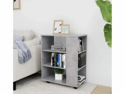 vidaxl Cajonera De Escritorio|Armario ruedas madera contrachapada hormigón 60x35x75 cm