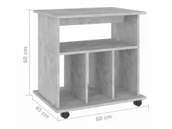 Armario ruedas madera contrachapada hormigón 60x45x60 cm^vidaxl Outlet