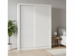 Armario Sava 2 puertas correderas mate 201x150,5x58,7 cm Blanco Best