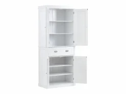 Armario SucceBuy de Despensa de Cocina 183cm, 4 Puertas, 3 Estantes Ajustables, Almacenamiento, Diseñado para Familias Grandes y Restaurantes Blanco Discount