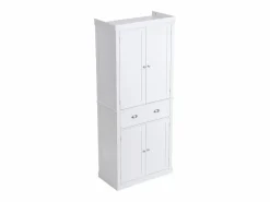 Armario SucceBuy de Despensa de Cocina 183cm, 4 Puertas, 3 Estantes Ajustables, Almacenamiento, Diseñado para Familias Grandes y Restaurantes Blanco Discount