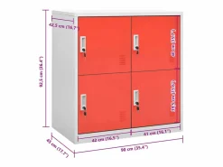 vidaxl Armario taquilla de acero gris claro y 90x45x92,5 cm Rojo Sale