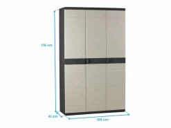 Armario Titanium Ext. 3 Puertas 4 Estantes Escobero resina 105x176x41 cm^ Best