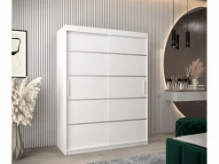 Abiks Möbel ARMARIO VERONA 1 DE PUERTAS CORREDERAS 200/150/62 2 puertas (blanco/blanco) Blanco / Plateado Sale