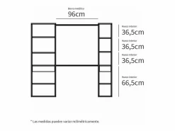 Armario vestidor Cloe acabado 200 CM (ALTO) X 200 CM (ANCHO) X 50 CM (FONDO) Blanco Discount