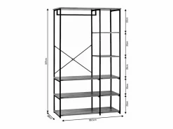 Armario Vestidor con Estanteria Sil, Estilo Industrial 167x89x38 cm^Saldosystocks Discount