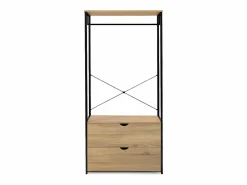 Armario Vestidor de Dormitorio Industrial Ega, 2 Cajones 166x78x38 cm^Saldosystocks Online