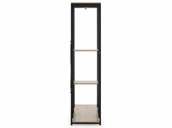 VS Venta-stock Armario De Entrada|Armario vestidor Jana 3 estantes 2 Barras, Color Roble/Negro